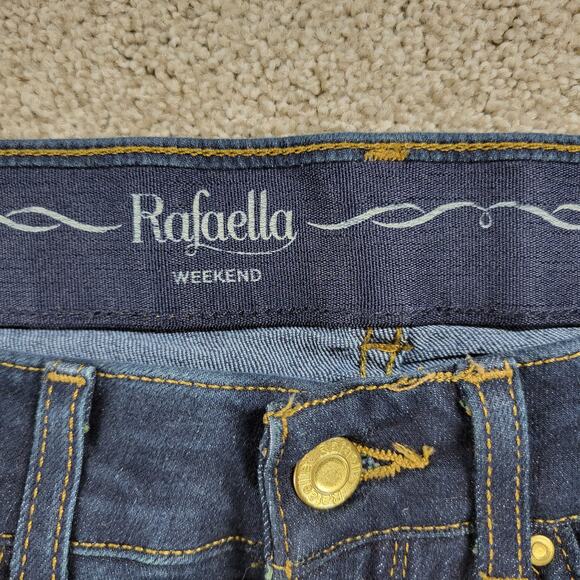 Rafaella Womens Weekend Jean 6 Blue Dark Wash Mid Rise Straight Leg Stretch - Picture 9 of 13